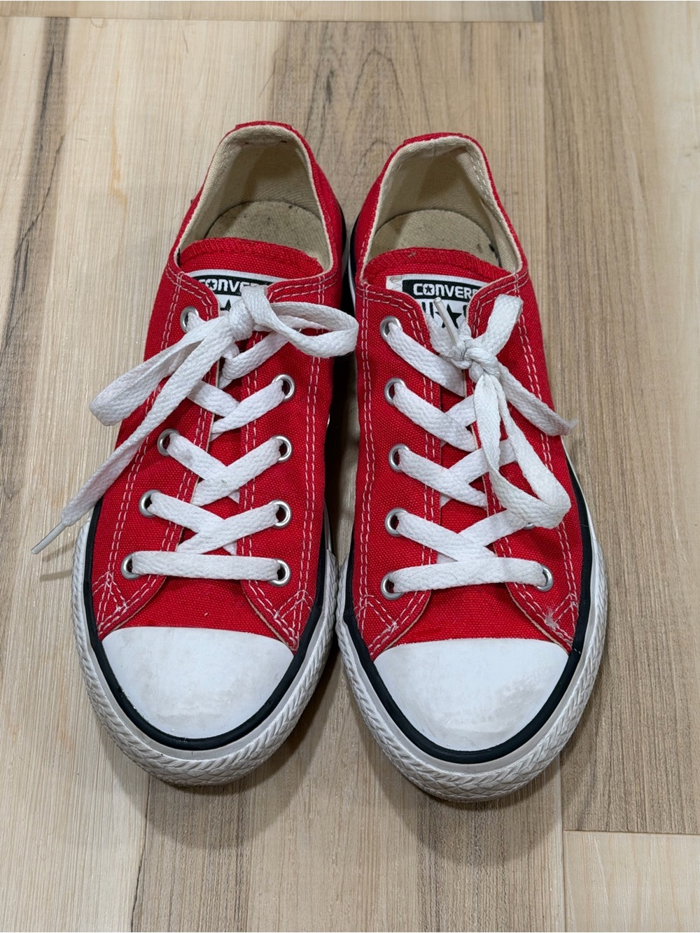 Converse Kids Red Low Top Canvas Sneakers